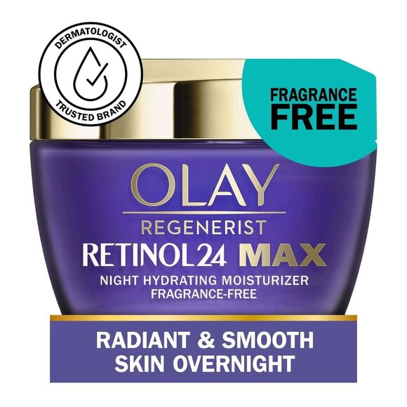 NEW!! Olay Regenerist Retinol 24 MAX Night Cream Anti-Aging Moisturizer 1.7oz - Picture 2 of 10